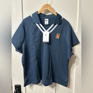 Women's Tennis Nike x YOON Short-Sleeve Polo Navy Blue & White